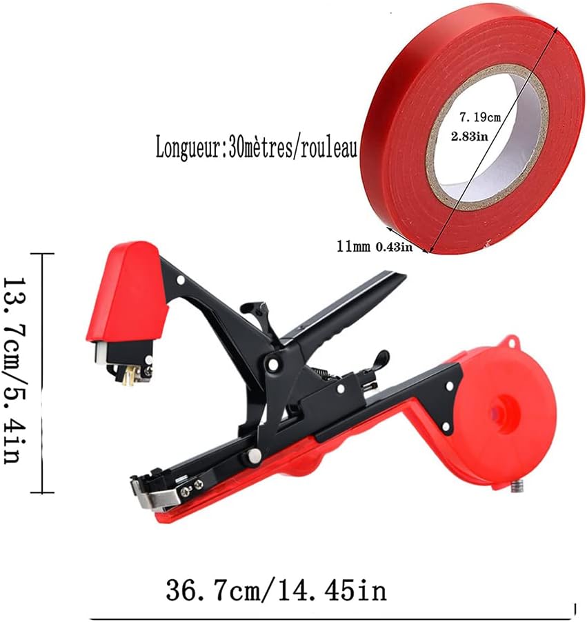 Plant Tying Machine,Plant Vine Tying Machine Tool with 10000pcs Staples 20 Rolls Tape Plant Tape Gun for