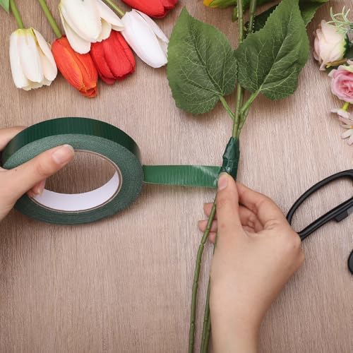 2Rolls Green Floral Tape 3/4IN×33Yd Waterproof Florist Tape for Flower