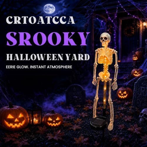 Solar Skeleton Yard Stake Halloween Decorations Garden Light，C-1PC