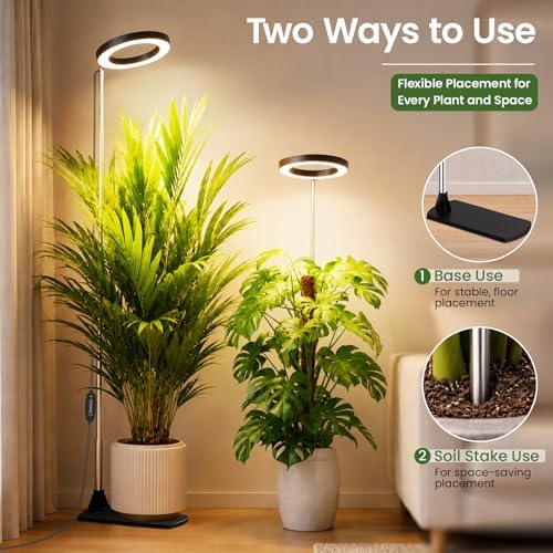 Grow Lights for Indoor Plants, 6.3" Full Spectrum Plant Light with Base