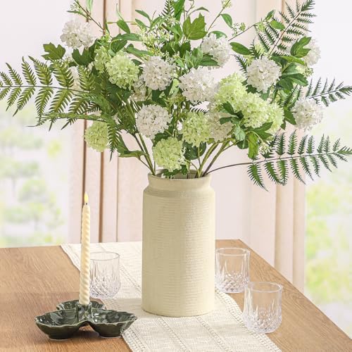 Dobbyby Ceramic Flower Vase 12 inch Farmhouse Rustic Vase for Home Decor Handcrafted Pottery Tall Terracotta Vases for Dining Table Decor Fireplace Living Room Bathroom Wedding Centerpiece