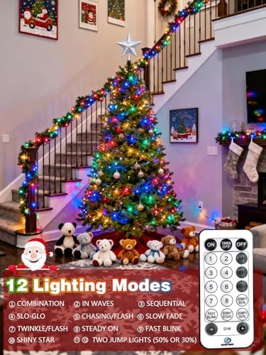 Christmas Lights String Voice Controlled 99FT 300 LED Multicolored Remote