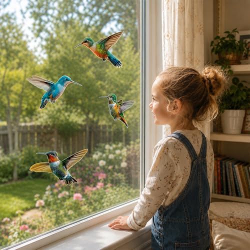 12 Pcs Anti Collision Window Bird Stickers Decals Glass Door Protect and Save Bird Strikes