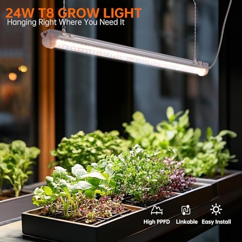Bstrip 2ft Grow Light for Indoor Plants, 6-Pack Full Spectrum LED Strips