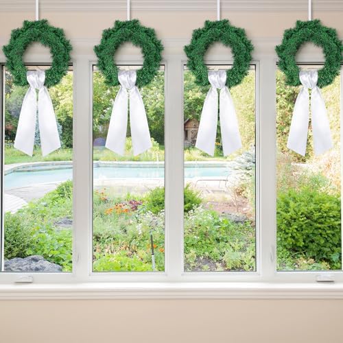 VitalCozy 6 Pcs White Wreath Sash Cotton Blank Ribbon