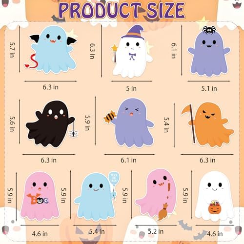 40Pcs Halloween Ghost Hanging Swirl Decorations, Halloween Party Ceiling Hanging Swirls Ghost Hanging Swirls Streamers for Trick or Treat Birthday Baby Shower Party Decor Supplies