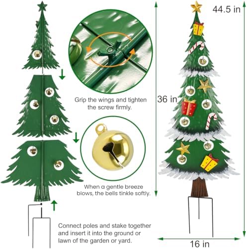 Hausse 2 Pack Christmas Tree with Stakes, 36" Outdoor Christmas Decoration