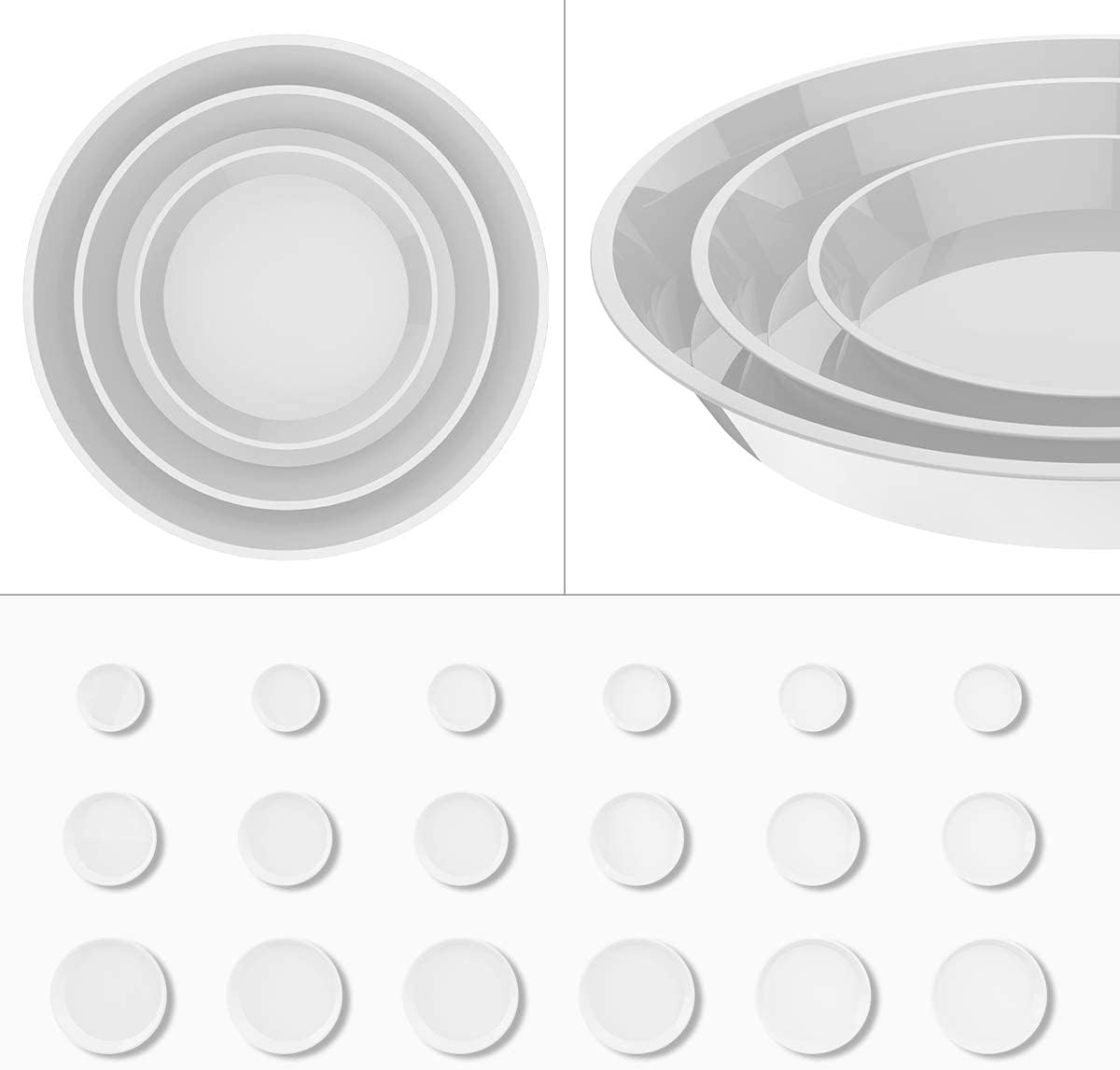 6 Pack Plant Saucer, 4 6 8 10 12 Inch Heavy Duty Plastic Flower Pot Water Catcher Tray Round Drip Pallets for Indoors