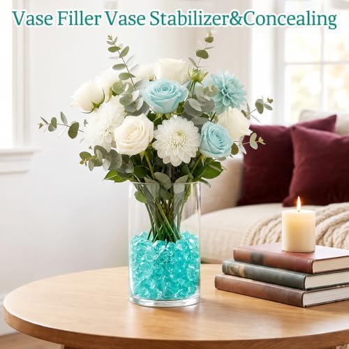 160 Pieces Lake Blue Acrylic Fake Ice Rocks, Vase Fillers for Table Scatter