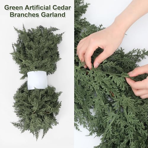 Jutom 2 Pcs 6 ft Artificial Cedar Garland for Christmas
