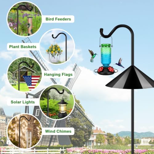 FEED GARDEN 108’’ Bird Feeder Pole Squirrel Proof 1 Pack, Shepherds Hook