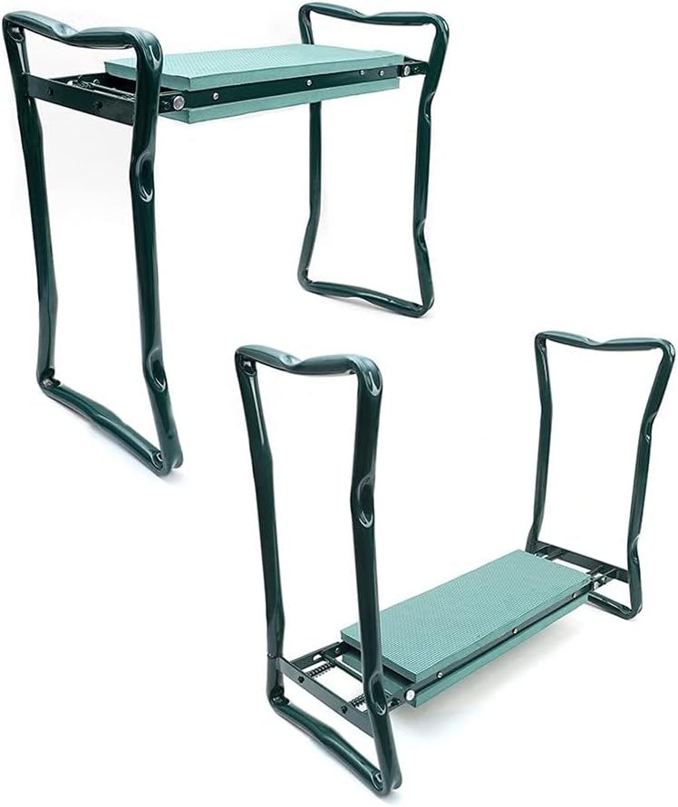 Garden Kneeler Seat Garden Stools Foldable Stool with Tool Bag Pouch EVA Foam Pad Capacity-Protects Your Knees for