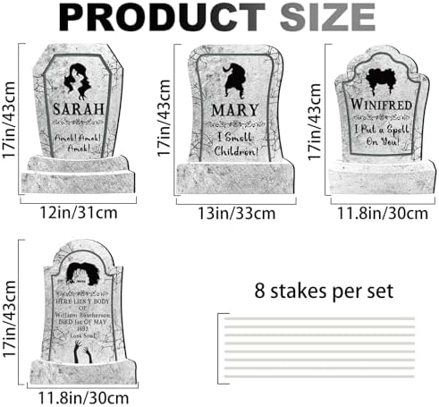 17 Inch Halloween Yard Sign Tombstones Decorations Outdoor with Stakes