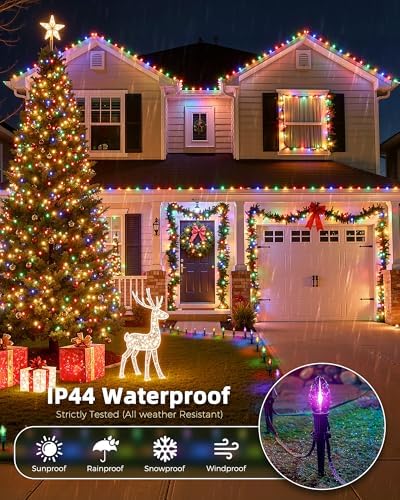 Christmas Pathway Lights Outdoor,51.4 Ft C9 Lights with 40 Multicolor Bulbs