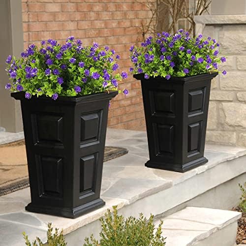 RECUTMS 12 Bundles Artificial Flowers Faux Outdoor Plastic Purple Plants
