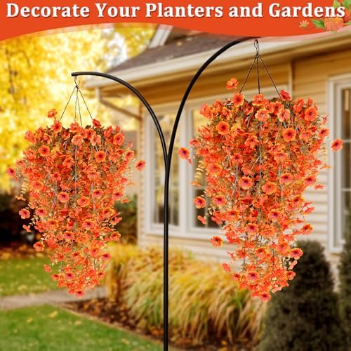 TURNMEON 4PCS Artificial Hanging Fall Flowers Fall Decoration UV Resistant