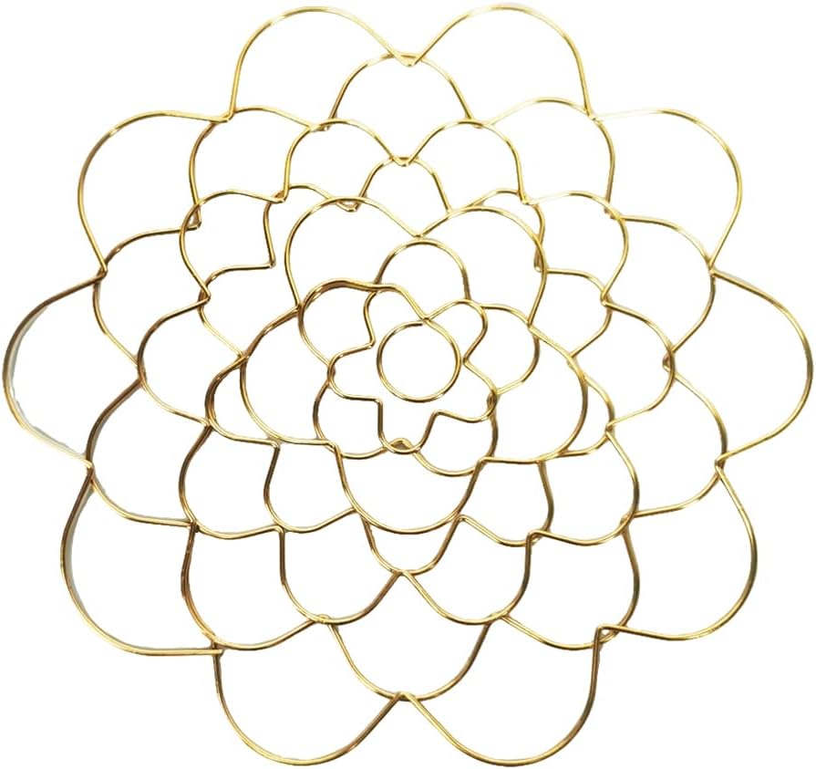 Stainless Steel Floral Grid Organizer, 2025 New Flower Arrangement Holder, Floral Grid Reuseable Flower Frog Wire Arranger Twist for Vase Floral Stems Bouquets Plant Fixation Sliver (Gold-6in)