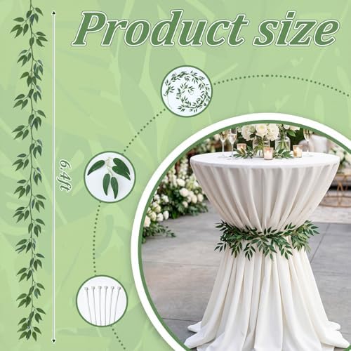6 Pack Ruscus Garland Wedding Cocktail Table Ties Faux Greener
