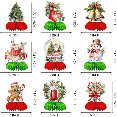 Christmas Party Centerpieces, Christmas Honeycomb Centerpieces for Table