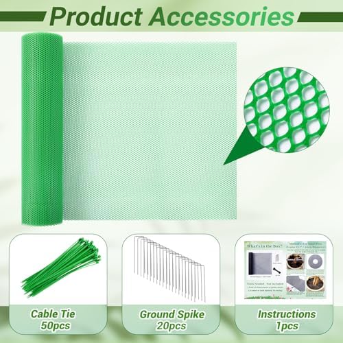15.7"x118" Green Plant Pot Grid Set, Anti Squirrel Plant Protector