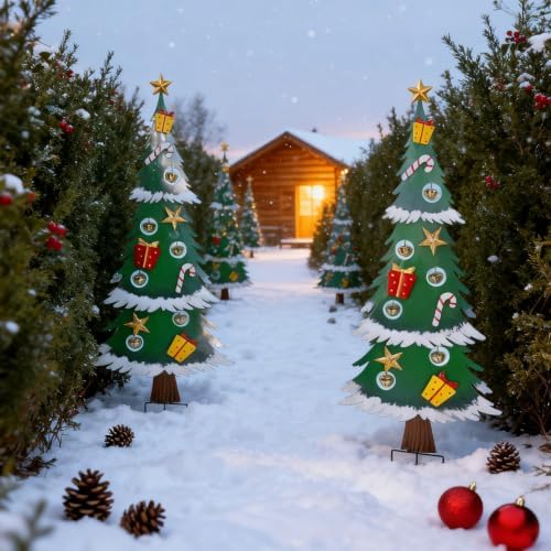 Hausse 2 Pack Christmas Tree with Stakes, 36" Outdoor Christmas Decoration