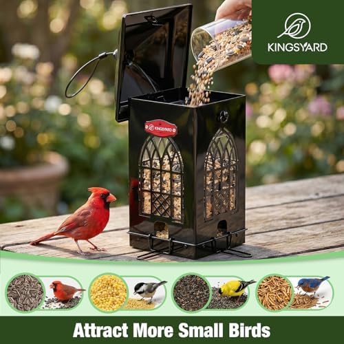 Kingsyard 5 Lbs Squirrel Proof Bird Feeders with Weight-Activated Perches