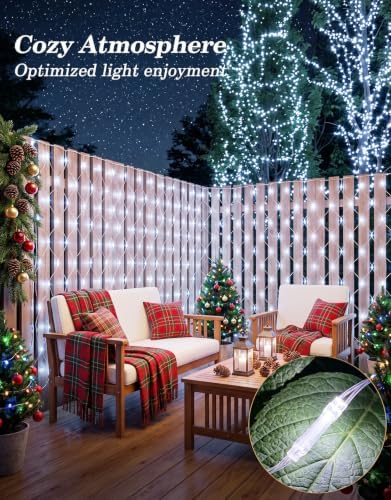 34.5x5FT Christmas Net Lights Outdoor Plug in with 8 Modes
