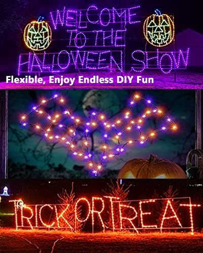 Brizled Solar Orange Fairy Lights, Outdoor Twinkle Halloween LED Lights