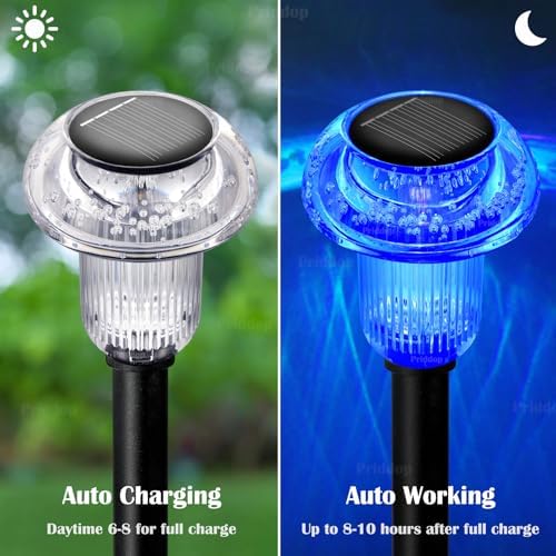 Priddop Solar Christmas Lights Outdoor Waterproof 16 Pack Color Changing