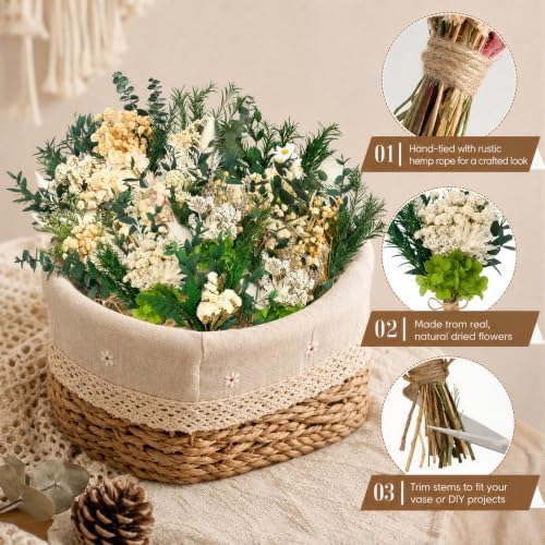 12/24PCS Handmade Dried Flower Bouquet Natural Dried Wildflowers