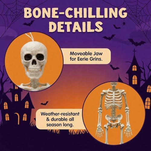 Hanging Small Skeletons for Halloween Decorations: 5PCS 16Inches