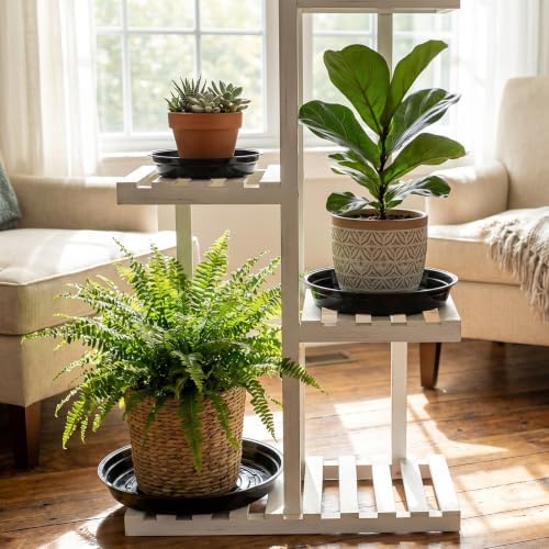 TRUEDAYS 20 Pack 8 Inch Plant Saucers Black Plant Saucers Flower Pot Plastic Drip Trays Excellent for Indoor & Outdoor Plants