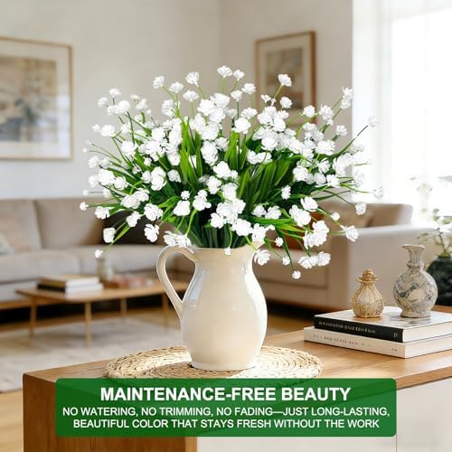 TURNMEON 12 Bundles Artificial Flowers for Outdoors Summer Decor