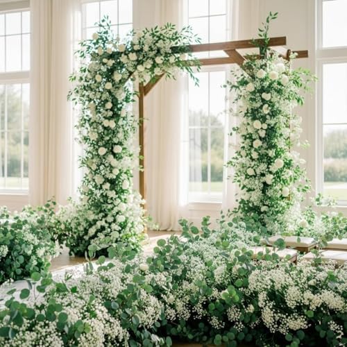 Sukh 30 Babys Breath Artificial Flowers - White Fake Gypsophila for Wedding