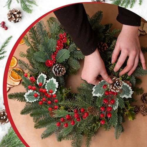 16 Pcs Artificial Christmas Pine Cones Picks, Classic Natural Style