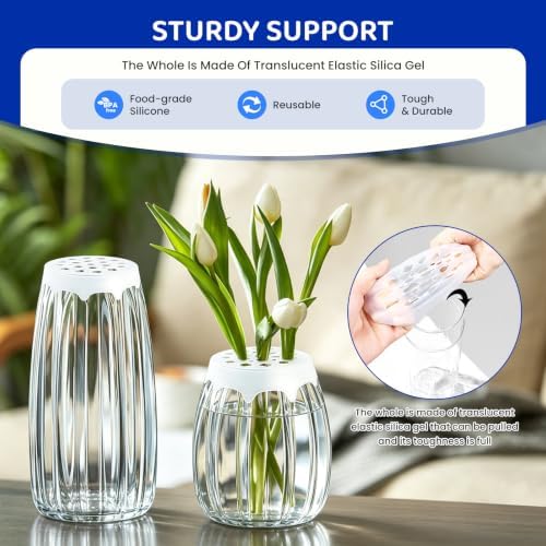 Silicone Flower Arranging Grid, Flexible Floral Stem Holder for Vases DIY