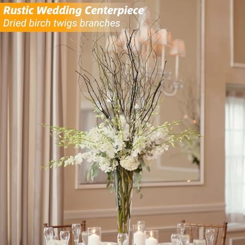 30Pcs Real Dried Birch Twigs - 16” Decorative 100% Natural Birch Branches