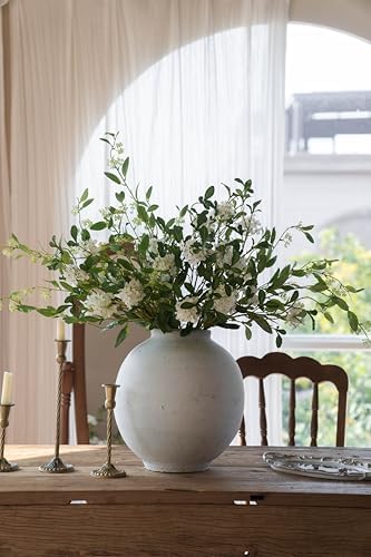 MISSPIN Artificial Flowers with Greenery Stems Faux Plants Indoor Branches for Tall Vase Ultra-Realistic, 9 Pcs Wedding Centerpieces, Home Decor & DIY Bouquets