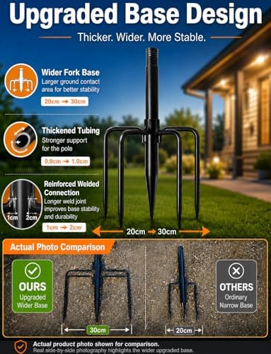 2 Pack String Light Poles for Outside, Adjustable Metal Patio Light Poles