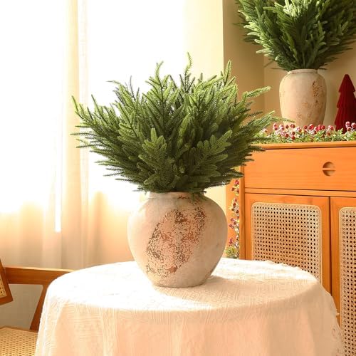 joyhalo 12 Pcs 18" Greenery Norfolk Pine Stems