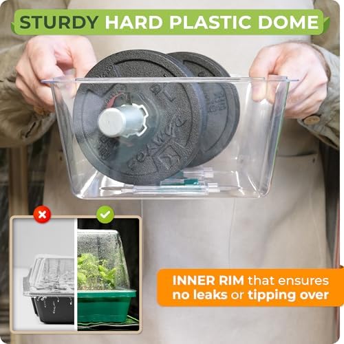 CARPATHEN Seed Starter Tray, Starting Kit with Hard Plastic Humidity Dome