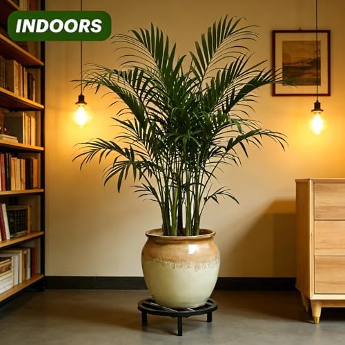 3 Pack 12 Inch Metal Plant Stands Outdoor Indoor Pot Riser,Black
