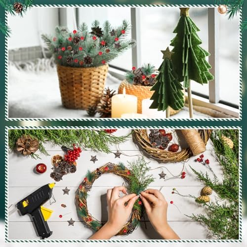 Riceshoot 540 Pcs Christmas Picks and Sprays Pine Cone Berries Set