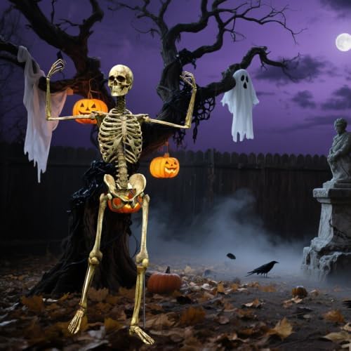 1Set Adjust Metal Skeleton Stand for 5.9/6.56ft Halloween Skeleton,30 Ties