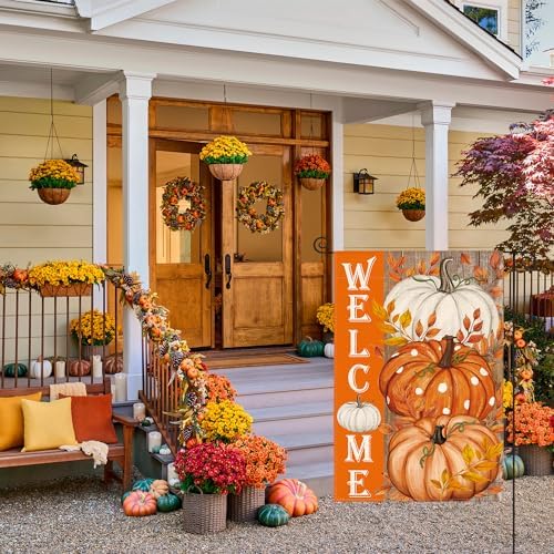 AVOIN colorlife Pumpkin Fall Garden Flag 12x18 Inch Double Sided Outside