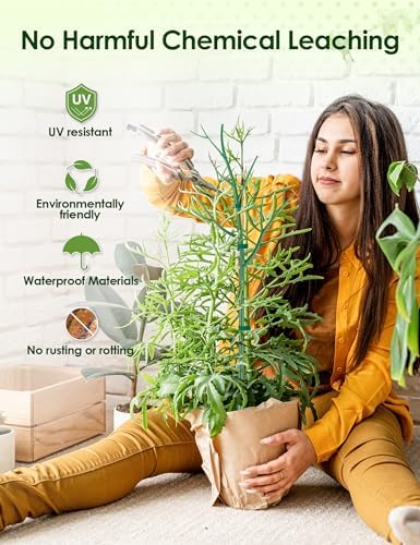 NiHome 28" Plant Support Stakes Set of 6 for Indoor & Outdoor Garden