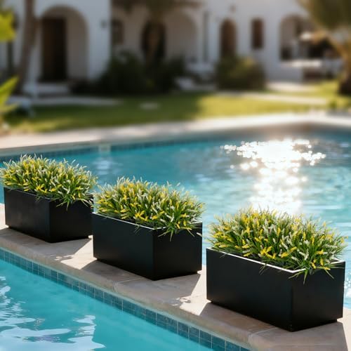 Ammyoo Artificial Plants Fake Monkey Grass for Outdoor Porch Decorations