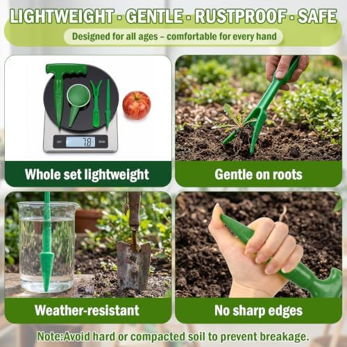 Seed Planter Tool, Seed Dibber, Seed Dispenser, Green, 4 Pcs