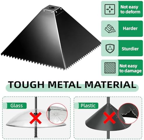 MIXXIDEA Metal Squirrel Baffle for Bird Feeder Pole, Pole Mount Bird House Guard, Squirrel Baffle for 4x4 Post (Black)