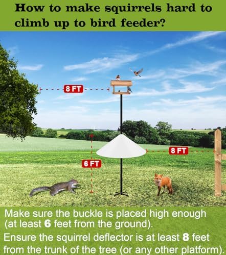 19 Inch Wide Squirrel Baffle for Bird Feeder Pole, Outside Pole Mount Stopper & Bird House Guard for Outdoor Shepherd’s Hook, Semi-Transparent, 1 Pack